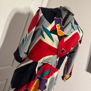 Vintage Multicolor Geometric Dress